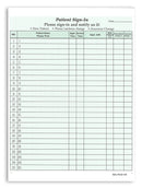 8-1/2 x 11" Patient Sign In Form, 2-Part NCR Carbonless, Green
