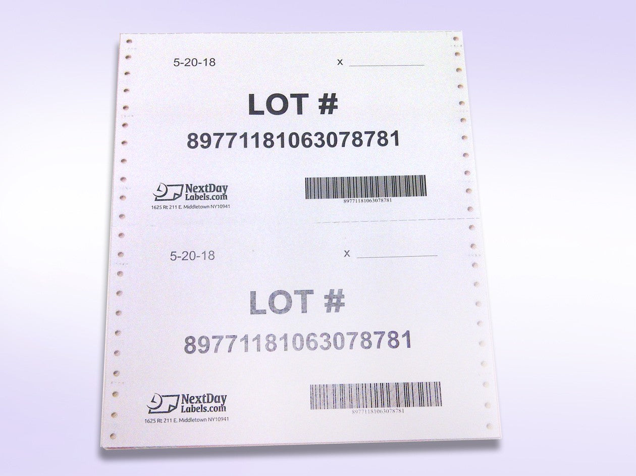 9-1/2 x 5-1/2" Continuous Inventory Forms, 15# 3 Part White, Canary & Pink, with Clean Stick Glue & Side Perfs