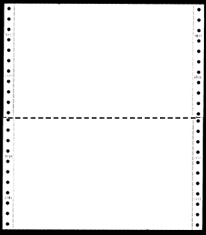 9-1/2 x 5-1/2" Continuous Paper, 20# White 1 Part with Side Perfs