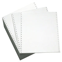 9-1/2 x 11" Continuous Paper, 18# White 1 Part with Side Perfs