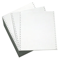 9-1/2 x 11" Continuous Paper  15# White, 1 Part, Side Perfs