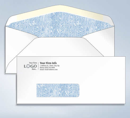 Imprinted Tinted Envelope,w/window, #10,4 1/8 x 9 1/2