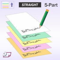 11 x 17" Laser Carbonless 5 Part Paper, Straight, White, Canary, Pink, Gold & Green