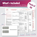 "New" 1099-NEC Forms for 2026, 4-Part  Tax Forms,  vendor kit of 25 Forms & Envelopes.