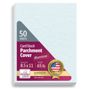 8-1/2 x 11" 65 lb. Parchment Cover Cardstock, Bluestone