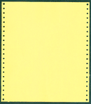 9-1/2 x 11" Continuous Paper, 20#  Canary, 1 Part With Side Perfs