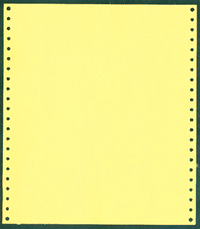 9-1/2 x 11" Continuous Paper, 20#  Canary, 1 Part With Side Perfs
