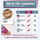 "New" 1099-NEC Forms for 2026, 4-Part  Tax Forms,  vendor kit of 25 Forms & Envelopes.