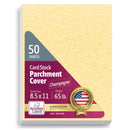 8-1/2 x 11" 65 lb. Parchment Cover Cardstock, Champagne