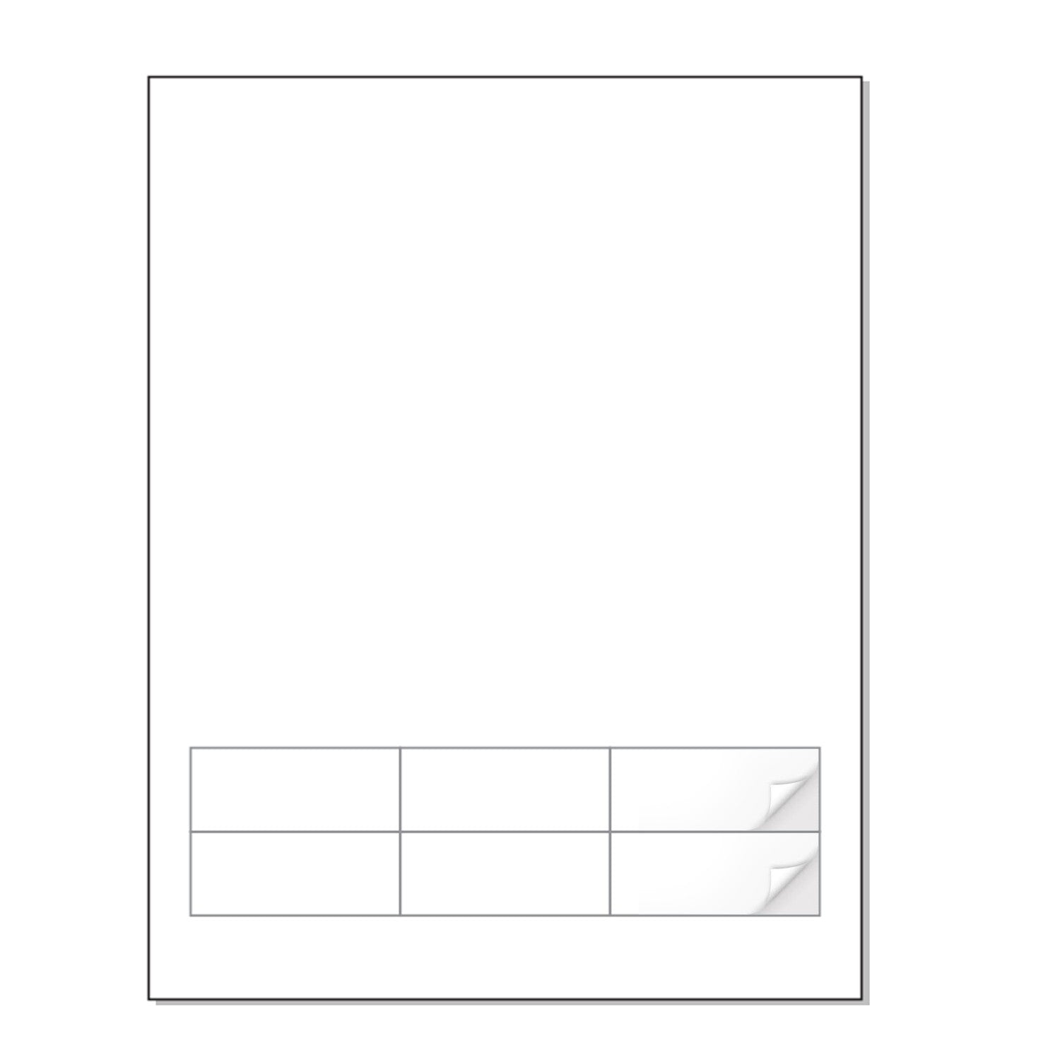 Integrated Label, 6 Labels, 2.5" x 1", Centered On The Bottom