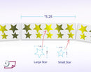 Metallic Foil Star Labels, Assorted Sizes, 3/4” & 1”, 450 Labels Per Roll, Gold