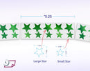 Metallic Foil Star Labels, Assorted Sizes, 3/4” & 1”, 450 Labels Per Roll, Green
