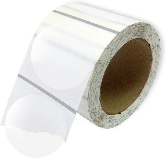 4" Round Clear Wafer Seals, Super Gloss, for Boxes.