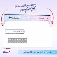 #8 Double Window Self-Seal Envelopes with Security Tint Inside. Compatible with Quickbook & other Checks