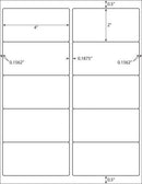 8-1/2" x 11" Fluorescent Blue Labels, 10 Labels per Sheet, 4" x 2"