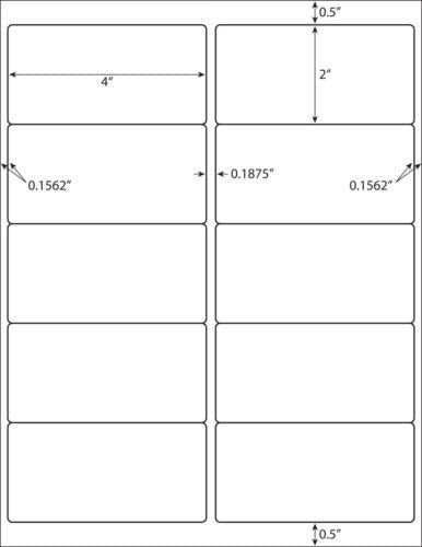 8-1/2" x 11" Fluorescent Blue Labels, 10 Labels per Sheet, 4" x 2"