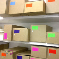 8-1/2" x 11" Fluorescent Blue Labels, 10 Labels per Sheet, 4" x 2"