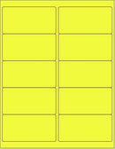 8-1/2" x 11" Fluorescent Yellow Labels, 10 Labels per Sheet, 4" x 2"
