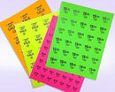 8-1/2" x 11" Fluorescent Pink Labels, 20 Labels per Sheet, 2" Round