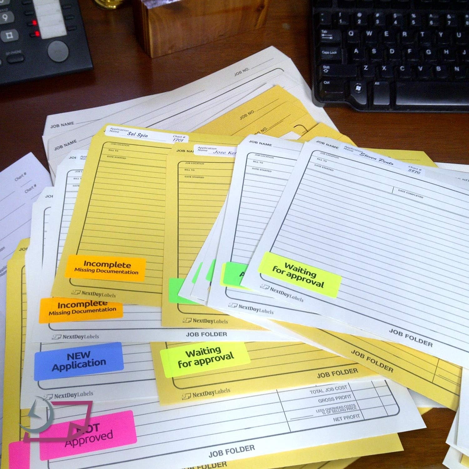 8-1/2" x 11" Fluorescent Blue Labels, 30 Labels per Sheet, 1" x 2-5/8"