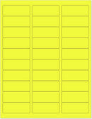8-1/2" x 11" Fluorescent Yellow Labels, 30 Labels per Sheet, 1" x 2-5/8"