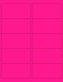 8-1/2" x 11" Fluorescent Pink Labels, 10 Labels per Sheet, 4" x 2"