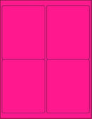 8-1/2" x 11" Fluorescent Pink Labels, 4 Labels per Sheet, 4" x 5"