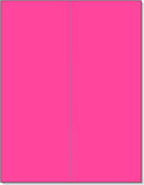 8-1/2" x 11" Fluorescent Pink Labels, 2 Labels per Sheet, 4-1/4" x 11"