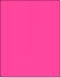8-1/2" x 11" Fluorescent Pink Labels, 2 Labels per Sheet, 4-1/4" x 11"