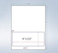 Integrated Label, 1 Label, 8" x 3-1/2", Centered On The Bottom