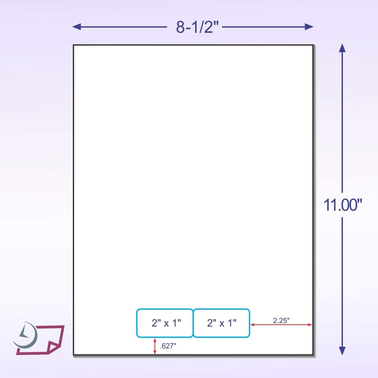 Integrated Label, 2 Labels,2" x 1", Centered On The Bottom