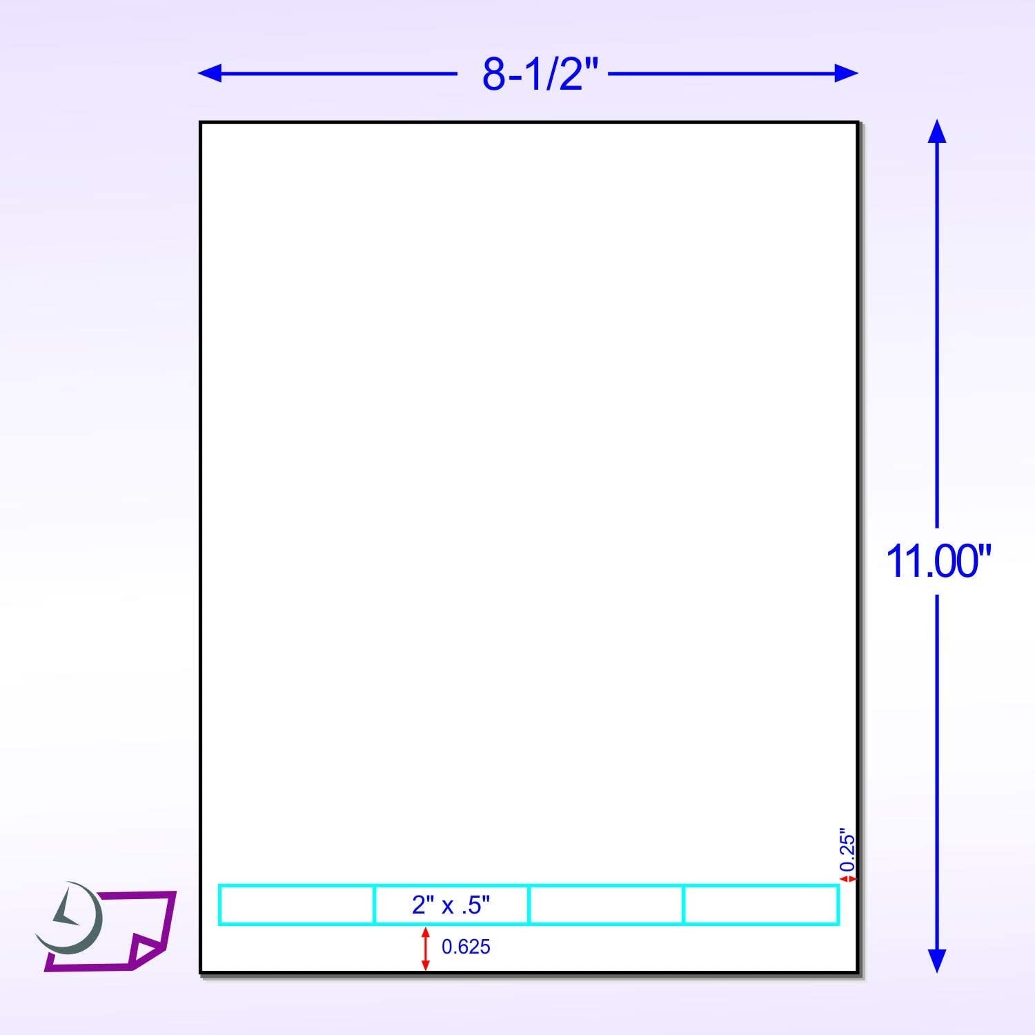Integrated Label, 4 Labels,2" x 1/2", Centered On The Bottom