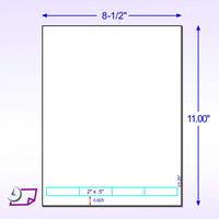Integrated Label, 4 Labels,2" x 1/2", Centered On The Bottom