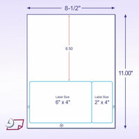 Integrated Label, 2 Labels, 6" x 4" & 2 x 4", Centered On The Bottom