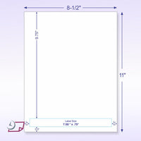 Integrated Label, 1 Label, 7-1/2 x 0.75", Centered On The Bottom