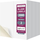8-1/2" x 11" White Laser Labels, 2 Labels per Sheet, 4-1/4" x 11"