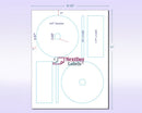 8-1/2" x 11" White Laser Labels, 2 CD/DVD Labels Per Sheet
