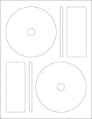 8-1/2" x 11" White Laser Labels, 2 CD/DVD Labels Per Sheet