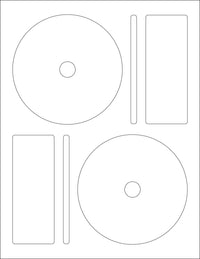 8-1/2" x 11" White Laser Labels, 2 CD/DVD Labels Per Sheet