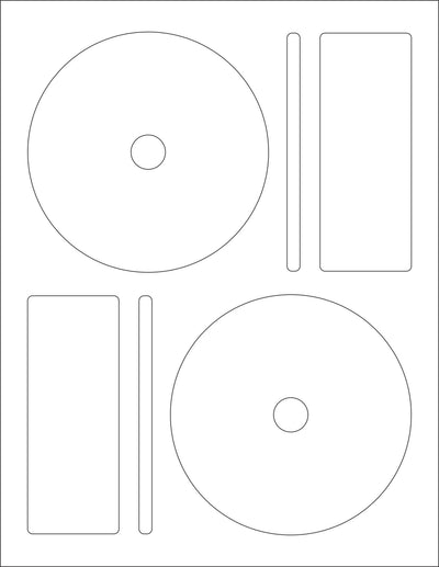 8-1/2" x 11" White Laser Labels, 2 CD/DVD Labels Per Sheet