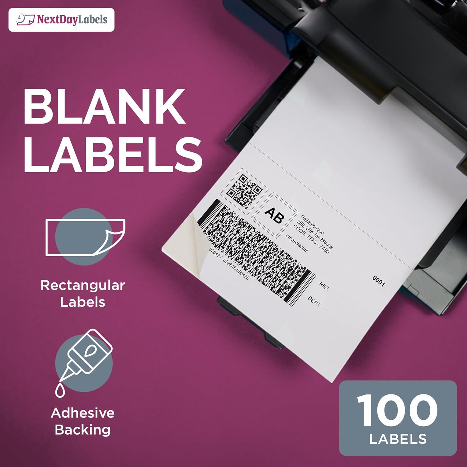 8-1/2" x 11" White Laser Labels, 2 Labels per Sheet, 8-1/2" x 5-1/2"