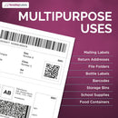 8-1/2" x 11" White Laser Labels, 2 Labels per Sheet, 8-1/2" x 5-1/2"