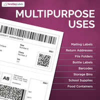 8-1/2" x 11" White Laser Labels, 2 Labels per Sheet, 8-1/2" x 5-1/2"