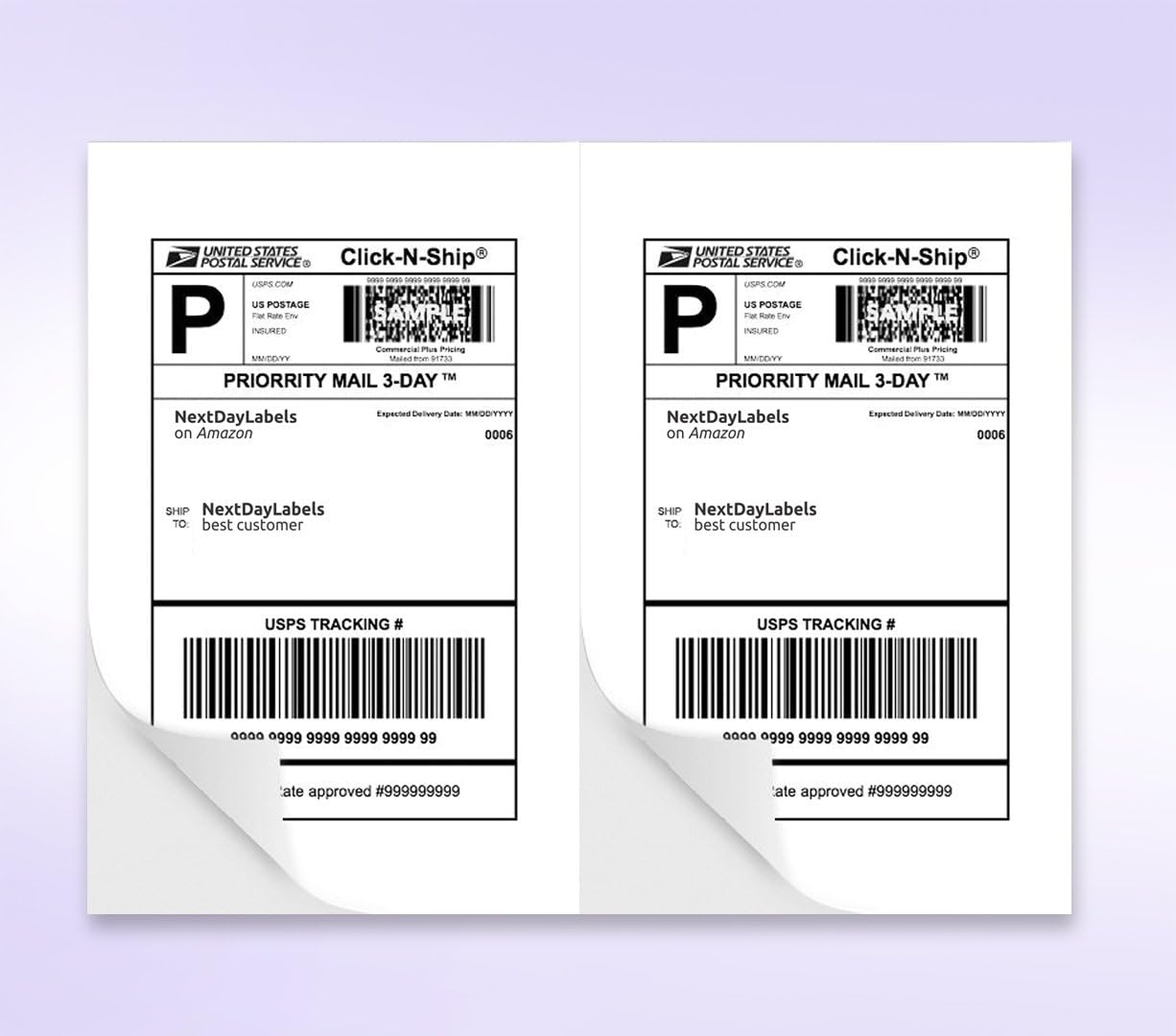 8-1/2" x 11" White Laser Labels, 2 Labels per Sheet, 8-1/2" x 5-1/2"