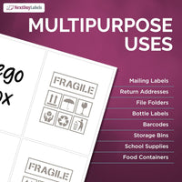 8-1/2" x 11" White Laser Labels, 4 Labels per Sheet, 4" x 5" .