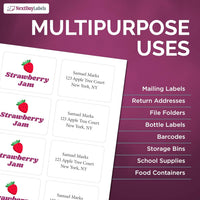 8-1/2" x 11" White Laser Labels, 8 Labels per Sheet, 3-3/8" x 2-1/3"