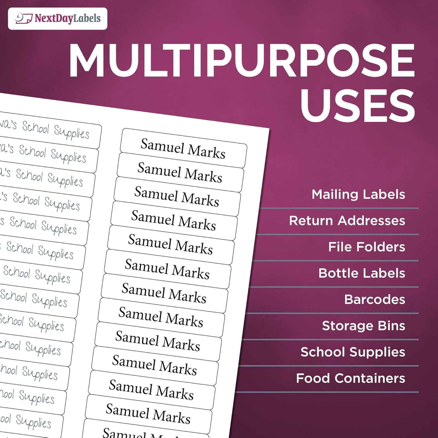8-1/2" x 11" White Laser Labels, 30 Labels per Sheet, 2/3" x 3-7/16"