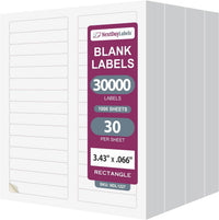 8-1/2" x 11" White Laser Labels, 30 Labels per Sheet, 2/3" x 3-7/16"
