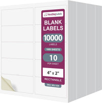 8-1/2" x 11" White Laser Labels, 10 Labels per Sheet, 4" x 2"