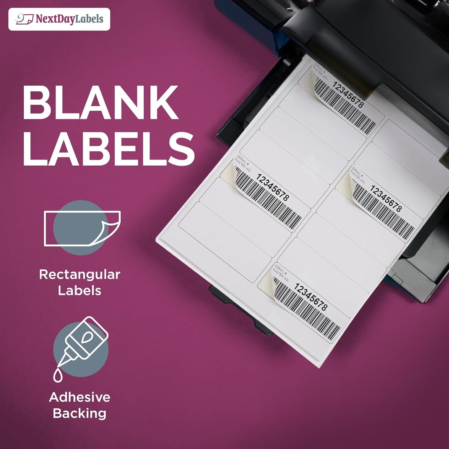 8-1/2" x 11" White Laser Labels, 14 Labels per Sheet, 4" x 1-1/3" .